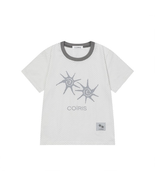 COIRIS（コイリス）の「ソルナドット配色半袖Tシャツ（5カラー）（Tシャツ/カットソー・レディース・ダークブラウン/ホワイト/チャコールグレー/ブラック/ネイビー・FREE）」の2枚目の写真