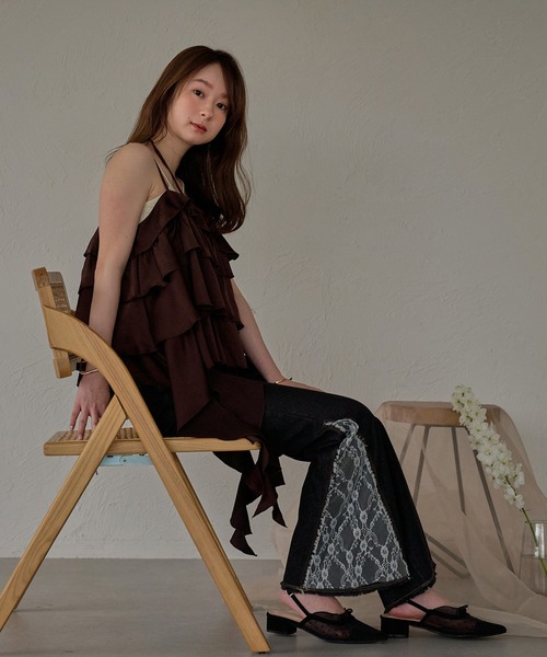 mideal（マイディール）の「lace flare denim pants / レースフレアデニムパンツ（デニムパンツ・レディース・ブラック/ライトブルー・X-SMALL/SMALL/MEDIUM）」の21枚目の写真
