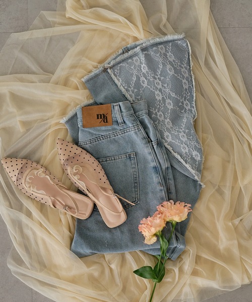 mideal（マイディール）の「lace flare denim pants / レースフレアデニムパンツ（デニムパンツ・レディース・ブラック/ライトブルー・X-SMALL/SMALL/MEDIUM）」の15枚目の写真
