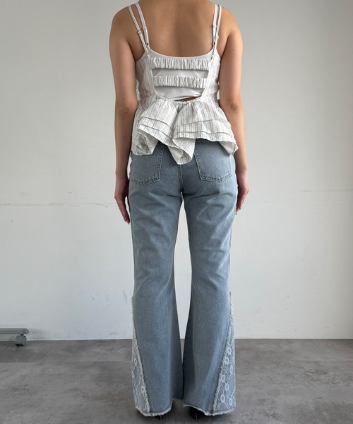 mideal（マイディール）の「lace flare denim pants / レースフレアデニムパンツ（デニムパンツ・レディース・ブラック/ライトブルー・X-SMALL/SMALL/MEDIUM）」の11枚目の写真