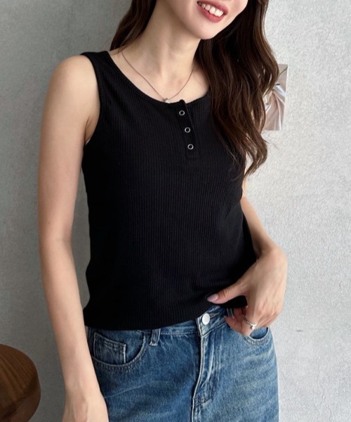 TREOVER(トレオーバー)の「アソート ヘンリーネックリブタンクトップ(タンクトップ・レディース・ブラウン/チャコールグレー/ブラック/オフホワイト/アイボリー系/オートミール/ブラック系その他/アイボリー・LARGE/MEDIUM)」の20枚目の写真