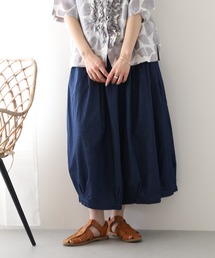 ubasoku リネン混デニム ボリュームパンツ