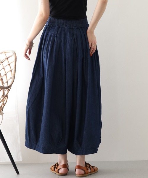 ubasoku(ウバソク)の「ubasoku リネン混デニム ボリュームパンツ(デニムパンツ・レディース・インディゴブルー・FREE)」の10枚目の写真