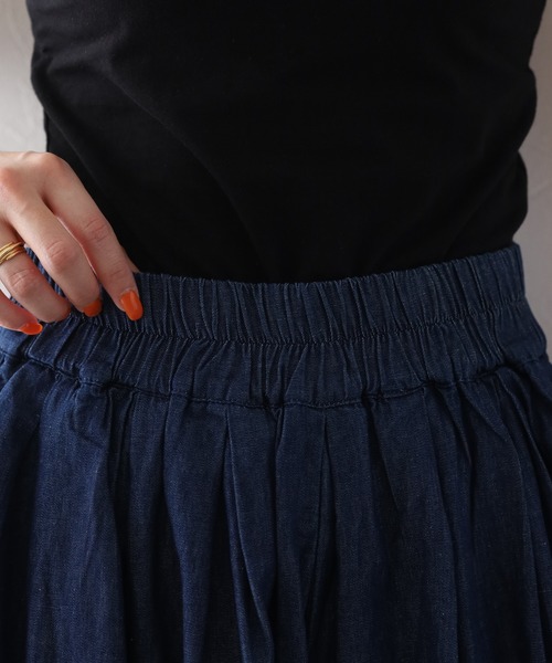 ubasoku(ウバソク)の「ubasoku リネン混デニム ボリュームパンツ(デニムパンツ・レディース・インディゴブルー・FREE)」の11枚目の写真