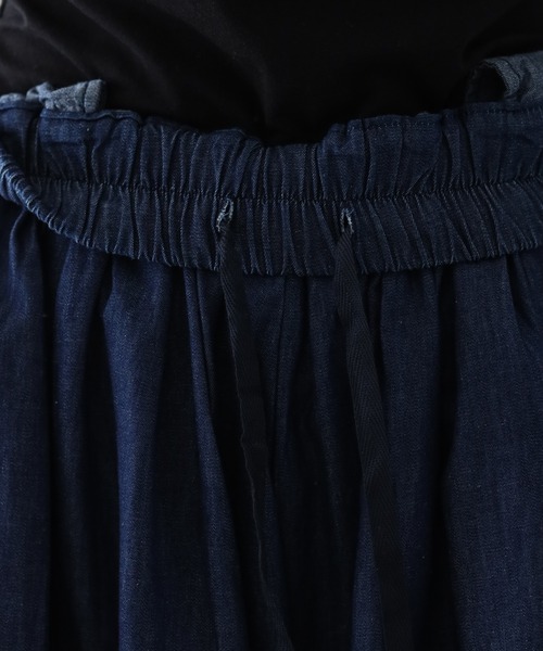 ubasoku(ウバソク)の「ubasoku リネン混デニム ボリュームパンツ(デニムパンツ・レディース・インディゴブルー・FREE)」の12枚目の写真