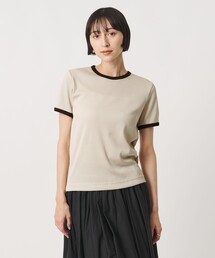 リブ バイカラーパイピング ショートスリーブ Tシャツ