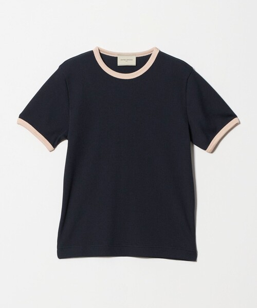 UNITED ARROWS（ユナイテッドアローズ）の「リブ バイカラーパイピング ショートスリーブ Tシャツ（Tシャツ/カットソー・レディース・ダークグレー/ネイビー/オフホワイト/ワイン/ベージュ・FREE）」の4枚目の写真