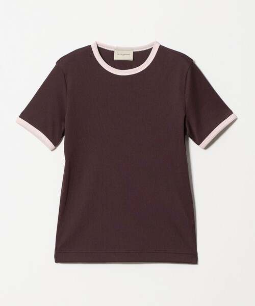 UNITED ARROWS（ユナイテッドアローズ）の「リブ バイカラーパイピング ショートスリーブ Tシャツ（Tシャツ/カットソー・レディース・ダークグレー/ネイビー/オフホワイト/ワイン/ベージュ・FREE）」の5枚目の写真