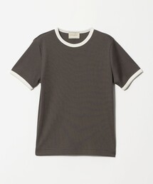 リブ バイカラーパイピング ショートスリーブ Tシャツ