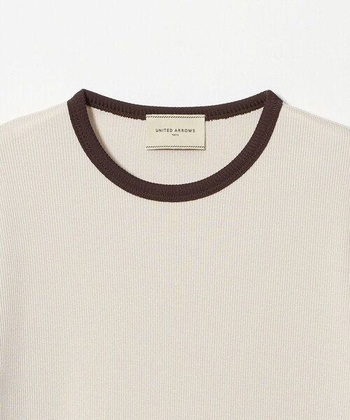 UNITED ARROWS（ユナイテッドアローズ）の「リブ バイカラーパイピング ショートスリーブ Tシャツ（Tシャツ/カットソー・レディース・ダークグレー/ネイビー/オフホワイト/ワイン/ベージュ・FREE）」の15枚目の写真