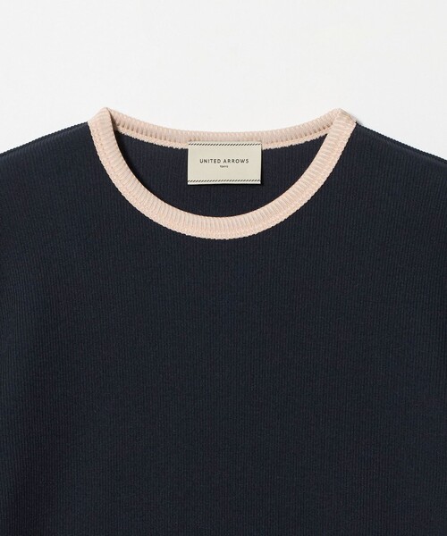 UNITED ARROWS（ユナイテッドアローズ）の「リブ バイカラーパイピング ショートスリーブ Tシャツ（Tシャツ/カットソー・レディース・ダークグレー/ネイビー/オフホワイト/ワイン/ベージュ・FREE）」の8枚目の写真