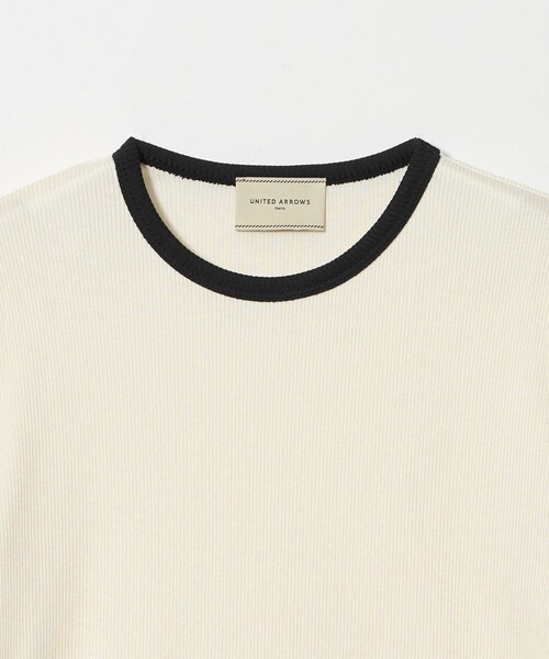 UNITED ARROWS（ユナイテッドアローズ）の「リブ バイカラーパイピング ショートスリーブ Tシャツ（Tシャツ/カットソー・レディース・ダークグレー/ネイビー/オフホワイト/ワイン/ベージュ・FREE）」の10枚目の写真