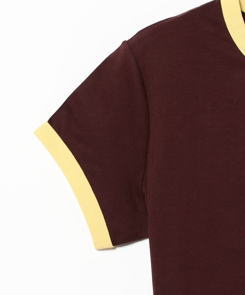 Ray BEAMS(レイビームス)の「FRED PERRY / クロップド リンガー Tシャツ(1524CL)(Tシャツ/カットソー・レディース・ワイン・10)」の2枚目の写真