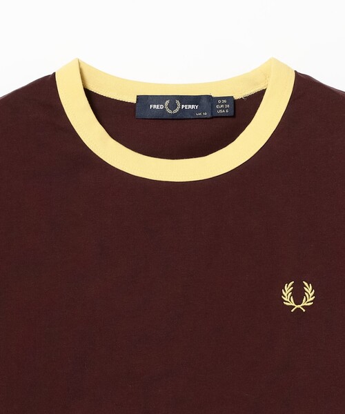 Ray BEAMS(レイビームス)の「FRED PERRY / クロップド リンガー Tシャツ(1524CL)(Tシャツ/カットソー・レディース・ワイン・10)」の4枚目の写真