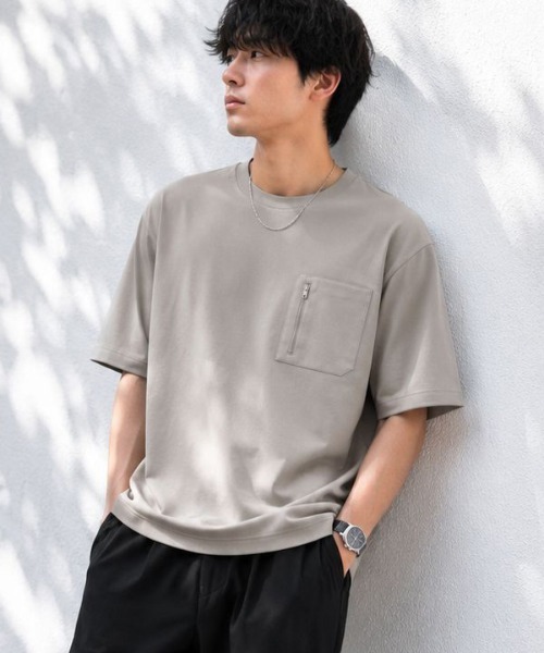 ALWAYS GOOD TIME(オルウェイズグッドタイム)の「【JEMORGAN/ジェーイーモーガン】"Air Fiber"ワッフルポケットTシャツ / 軽量・吸汗速乾・ドライタッチ(Tシャツ/カットソー・メンズ・チャコールグレー/ベージュ/ブラック・L/XL/M)」の3枚目の写真