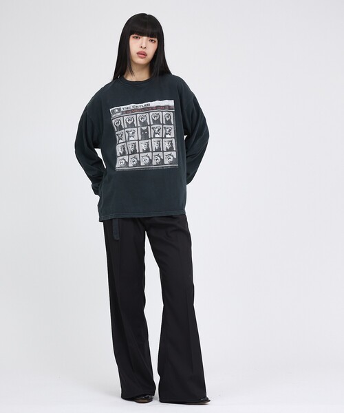 REMI RELIEF（レミレリーフ）の「【REMI RELIEF / レミレリーフ】SP加工20/天竺 AHARD CATS NIGHT / 長袖Tシャツ / ユニセックス（Tシャツ/カットソー・メンズ・ブラック/オフホワイト・M/L/XL）」の12枚目の写真