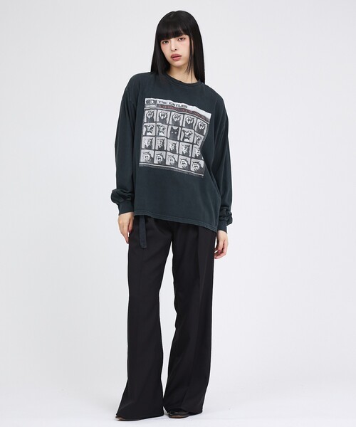 REMI RELIEF（レミレリーフ）の「【REMI RELIEF / レミレリーフ】SP加工20/天竺 AHARD CATS NIGHT / 長袖Tシャツ / ユニセックス（Tシャツ/カットソー・メンズ・ブラック/オフホワイト・M/L/XL）」の11枚目の写真