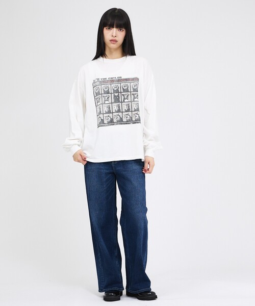 REMI RELIEF（レミレリーフ）の「【REMI RELIEF / レミレリーフ】SP加工20/天竺 AHARD CATS NIGHT / 長袖Tシャツ / ユニセックス（Tシャツ/カットソー・メンズ・ブラック/オフホワイト・M/L/XL）」の15枚目の写真