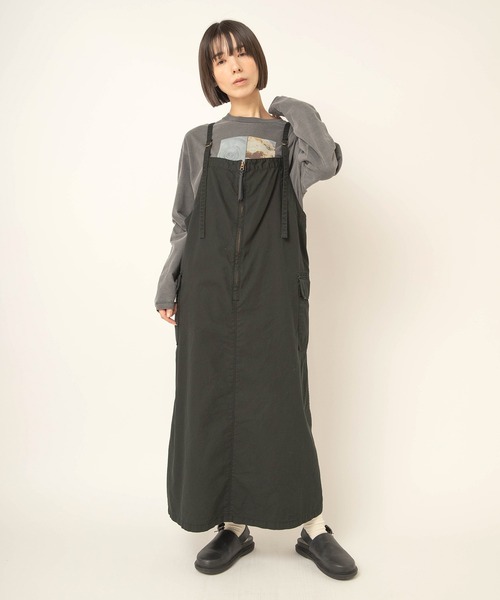 RNA-N（アールエヌエーエヌ）の「D1695 zipupカーゴジャンスカ（スカート・レディース・ダークブラウン/ブラック/カーキ・FREE）」の5枚目の写真