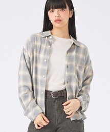 【JOHNBULL/ジョンブル】チェックフェードシャツ/チェック柄/メンズライク/レイヤードコーデ【WEB限定】