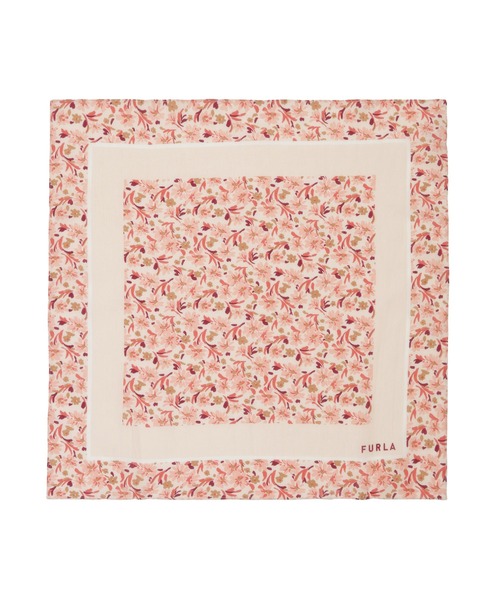 FURLA(フルラ)の「スカーフ コットン 花柄 フラワー(バンダナ/スカーフ・レディース・レモンイエロー/ピンクベージュ・FREE)」の5枚目の写真