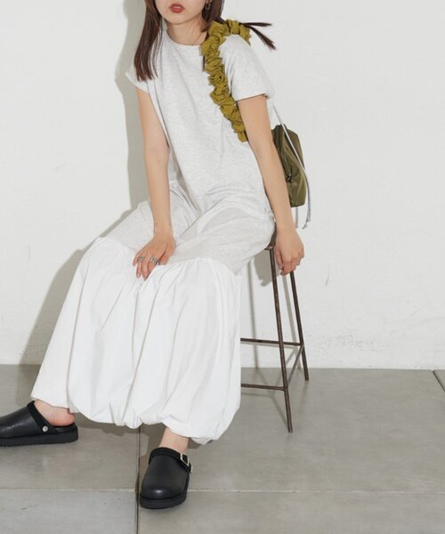 CIAOPANIC TYPY(チャオパニックティピー)の「【KAIRI企画】脱部屋着見え!2WAYヘンリーワンピ(ワンピース・レディース・ブラウン/オフホワイト/チャコールグレー・ONE SIZE)」の18枚目の写真