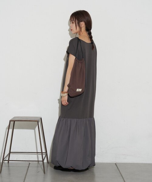 CIAOPANIC TYPY(チャオパニックティピー)の「【KAIRI企画】脱部屋着見え!2WAYヘンリーワンピ(ワンピース・レディース・ブラウン/オフホワイト/チャコールグレー・ONE SIZE)」の21枚目の写真