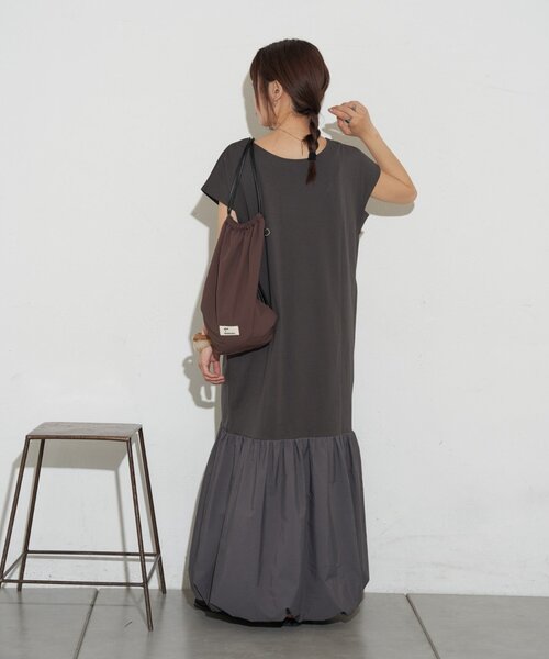 CIAOPANIC TYPY(チャオパニックティピー)の「【KAIRI企画】脱部屋着見え!2WAYヘンリーワンピ(ワンピース・レディース・ブラウン/オフホワイト/チャコールグレー・ONE SIZE)」の10枚目の写真