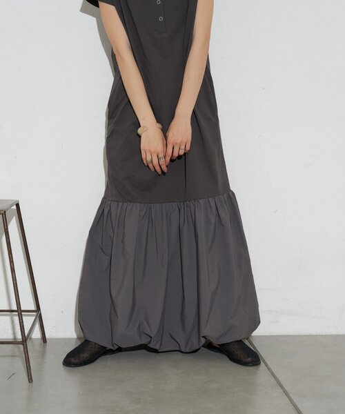 CIAOPANIC TYPY(チャオパニックティピー)の「【KAIRI企画】脱部屋着見え!2WAYヘンリーワンピ(ワンピース・レディース・ブラウン/オフホワイト/チャコールグレー・ONE SIZE)」の11枚目の写真