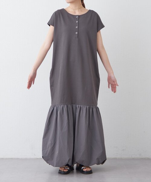 CIAOPANIC TYPY(チャオパニックティピー)の「【KAIRI企画】脱部屋着見え!2WAYヘンリーワンピ(ワンピース・レディース・ブラウン/オフホワイト/チャコールグレー・ONE SIZE)」の8枚目の写真