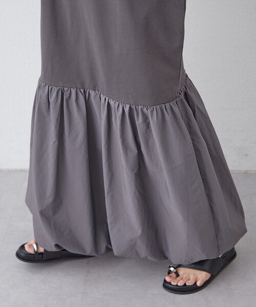 CIAOPANIC TYPY(チャオパニックティピー)の「【KAIRI企画】脱部屋着見え!2WAYヘンリーワンピ(ワンピース・レディース・ブラウン/オフホワイト/チャコールグレー・ONE SIZE)」の5枚目の写真