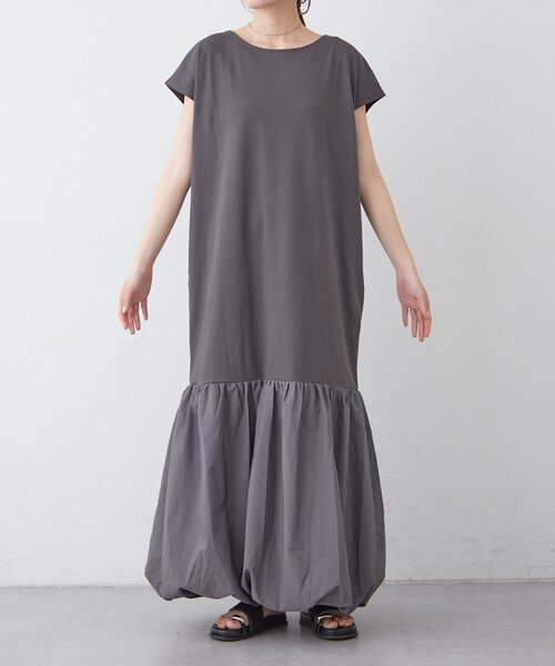 CIAOPANIC TYPY(チャオパニックティピー)の「【KAIRI企画】脱部屋着見え!2WAYヘンリーワンピ(ワンピース・レディース・ブラウン/オフホワイト/チャコールグレー・ONE SIZE)」の6枚目の写真