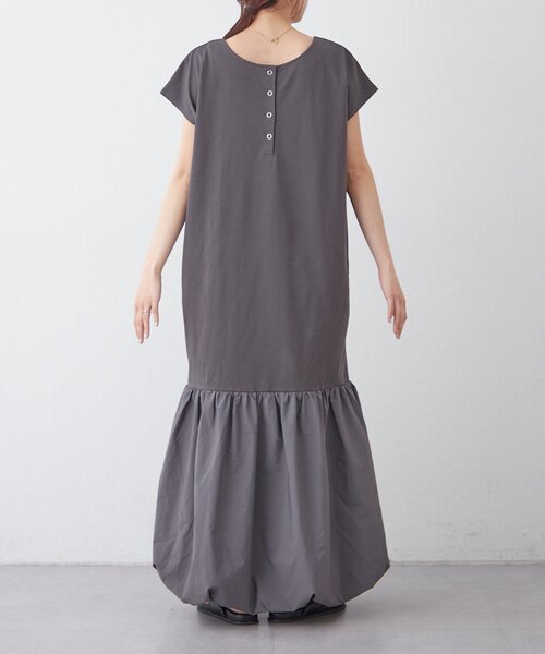 CIAOPANIC TYPY(チャオパニックティピー)の「【KAIRI企画】脱部屋着見え!2WAYヘンリーワンピ(ワンピース・レディース・ブラウン/オフホワイト/チャコールグレー・ONE SIZE)」の7枚目の写真