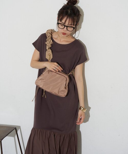 CIAOPANIC TYPY(チャオパニックティピー)の「【KAIRI企画】脱部屋着見え!2WAYヘンリーワンピ(ワンピース・レディース・ブラウン/オフホワイト/チャコールグレー・ONE SIZE)」の11枚目の写真