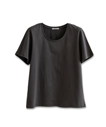メムア UネックリブTシャツ (ホワイト)