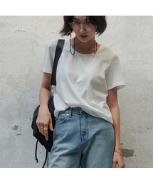 メムア UネックリブTシャツ (ホワイト)
