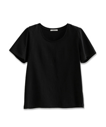 メムア UネックリブTシャツ (ホワイト)