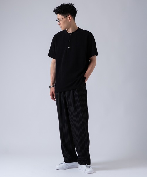 OXA(オグザ)の「リブ半袖ヘンリーネックTシャツ OXA(Tシャツ/カットソー・メンズ・ブラック/ホワイト・FREE)」の8枚目の写真