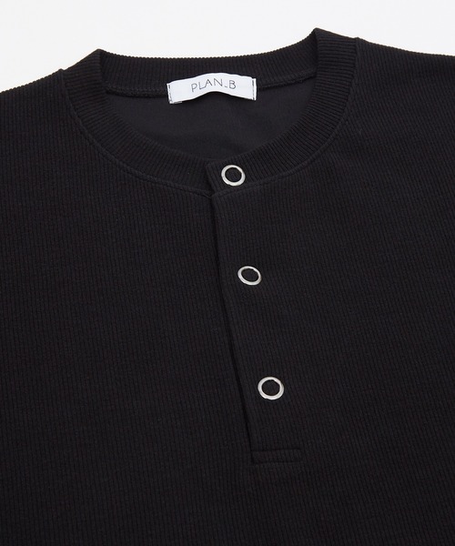 OXA(オグザ)の「リブ半袖ヘンリーネックTシャツ OXA(Tシャツ/カットソー・メンズ・ブラック/ホワイト・FREE)」の9枚目の写真