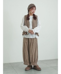 TSUHARU by Samansa Mos2（ツハルバイサマンサモスモス）の「【tukuroi】コットンジャカード製品染め裾フリルパンツ《WEB限定》（その他パンツ）」