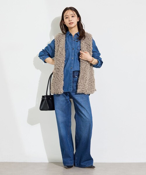 INDIVI(インディヴィ)の「【羽織るだけでお洒落】カールエコファー ジレ(ベスト・レディース・アイボリー系5/ベージュ系その他2・15 /13/05/38/34)」の10枚目の写真