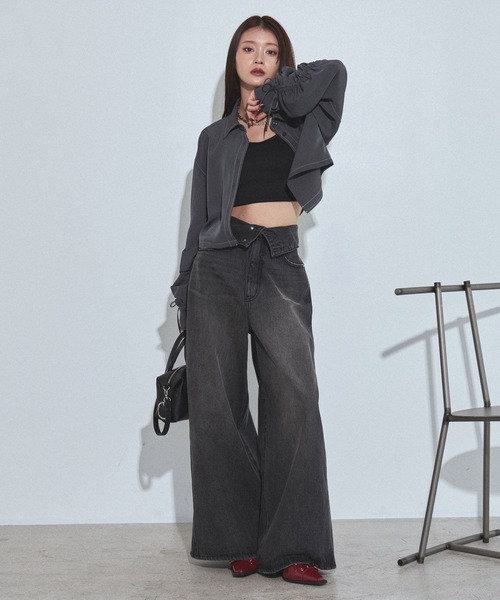 PAGEBOY（ページボーイ）の「ドロストスリーブショートシャツ（シャツ/ブラウス・レディース・ターコイズブルー/チャコールグレー/ブラック・FREE）」の9枚目の写真