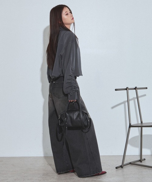 PAGEBOY（ページボーイ）の「ドロストスリーブショートシャツ（シャツ/ブラウス・レディース・ターコイズブルー/チャコールグレー/ブラック・FREE）」の12枚目の写真