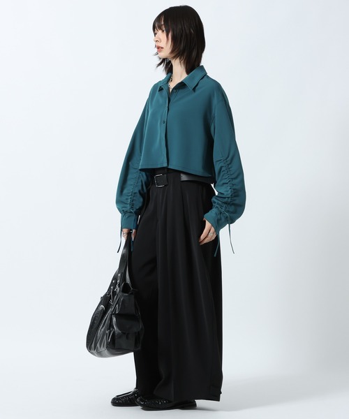 PAGEBOY（ページボーイ）の「ドロストスリーブショートシャツ（シャツ/ブラウス・レディース・ターコイズブルー/チャコールグレー/ブラック・FREE）」の17枚目の写真