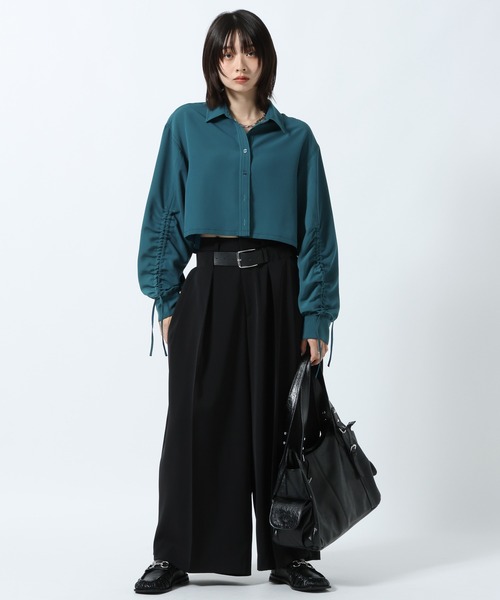 PAGEBOY（ページボーイ）の「ドロストスリーブショートシャツ（シャツ/ブラウス・レディース・ターコイズブルー/チャコールグレー/ブラック・FREE）」の18枚目の写真