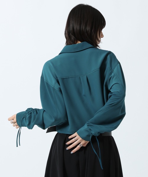 PAGEBOY（ページボーイ）の「ドロストスリーブショートシャツ（シャツ/ブラウス・レディース・ターコイズブルー/チャコールグレー/ブラック・FREE）」の16枚目の写真