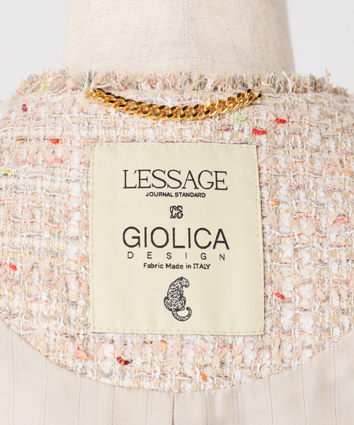 journal standard L'essage(ジャーナルスタンダードレサージュ)の「【一部店舗&WEB限定】GIOLICAツイードドルマンジャケット(ベージュ)(ノーカラージャケット・レディース・ベージュ・FREE)」の18枚目の写真