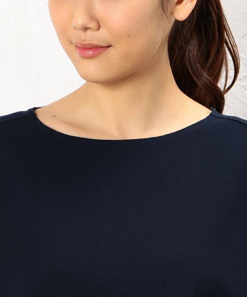 green label relaxing(グリーンレーベルリラクシング)の「KF ジョーゼット ボンディング プルオーバー カットソー◆(Tシャツ/カットソー・レディース・オフホワイト/ネイビー・FREE)」の7枚目の写真