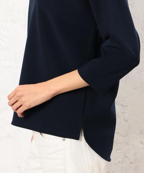 green label relaxing(グリーンレーベルリラクシング)の「KF ジョーゼット ボンディング プルオーバー カットソー◆(Tシャツ/カットソー・レディース・オフホワイト/ネイビー・FREE)」の8枚目の写真