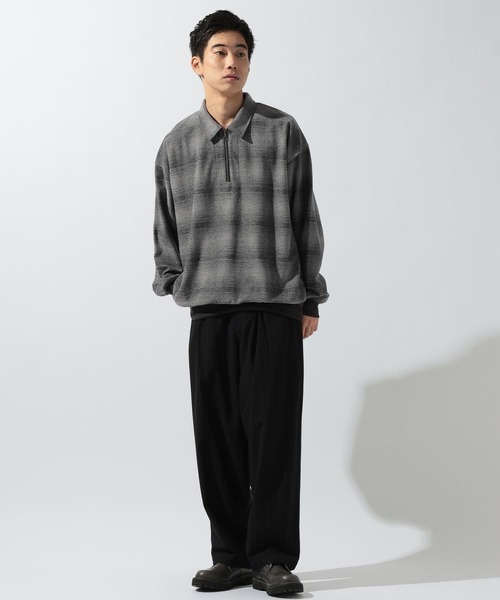 niko and...(ニコアンド)の「ジャガードオンブレハーフZIPプルオーバー(Tシャツ/カットソー・メンズ・ブラック/ブルー/レッド・LARGE/MEDIUM)」の4枚目の写真